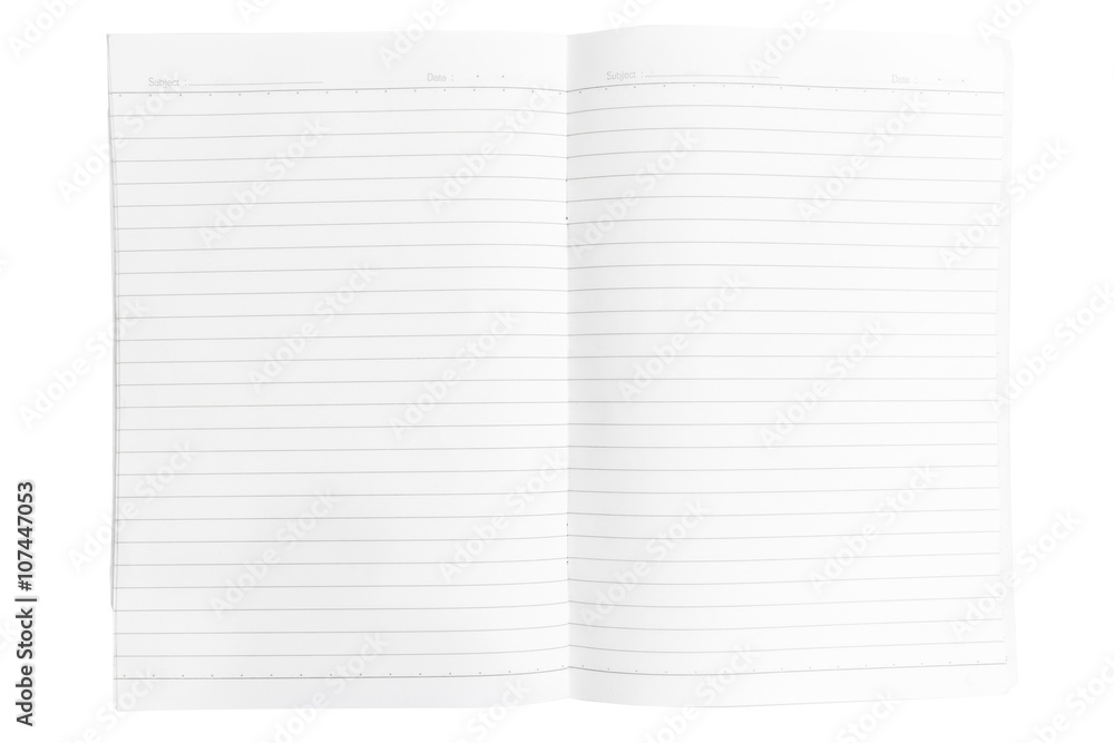 Blank notebook isolate on white background Blank notebook isolate on white background