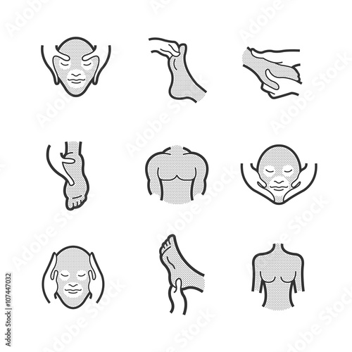 Set of Alternative Medicine, massage Icons