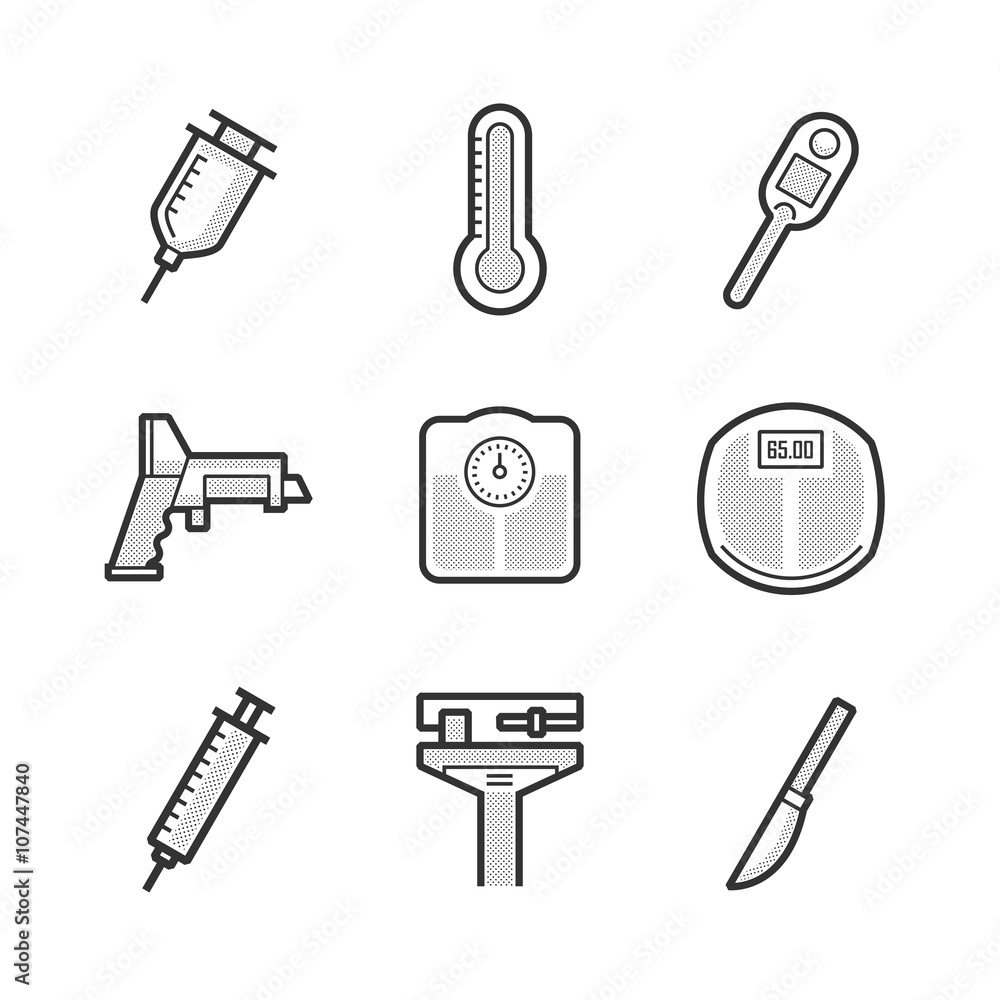 Set Of Medical Device Icon Set Of Medical Device Icon