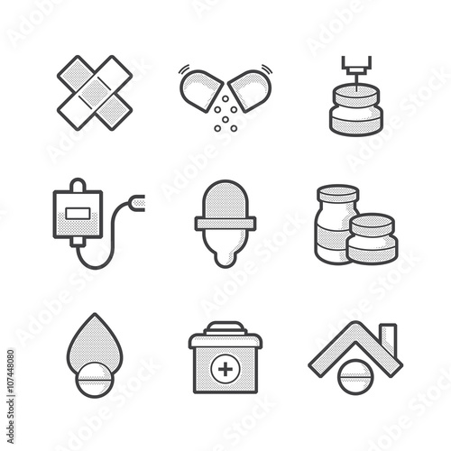 Set Of Medical Pharmacist Icons