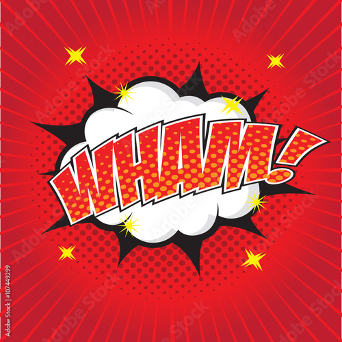 WHAM! wording sound effect set design for comic background, comic strip