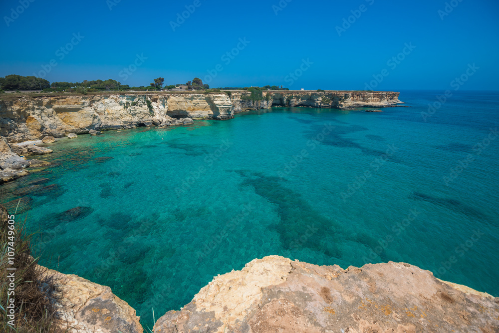 Torre Sant’Andrea, Rocky beach in Puglia, Italy