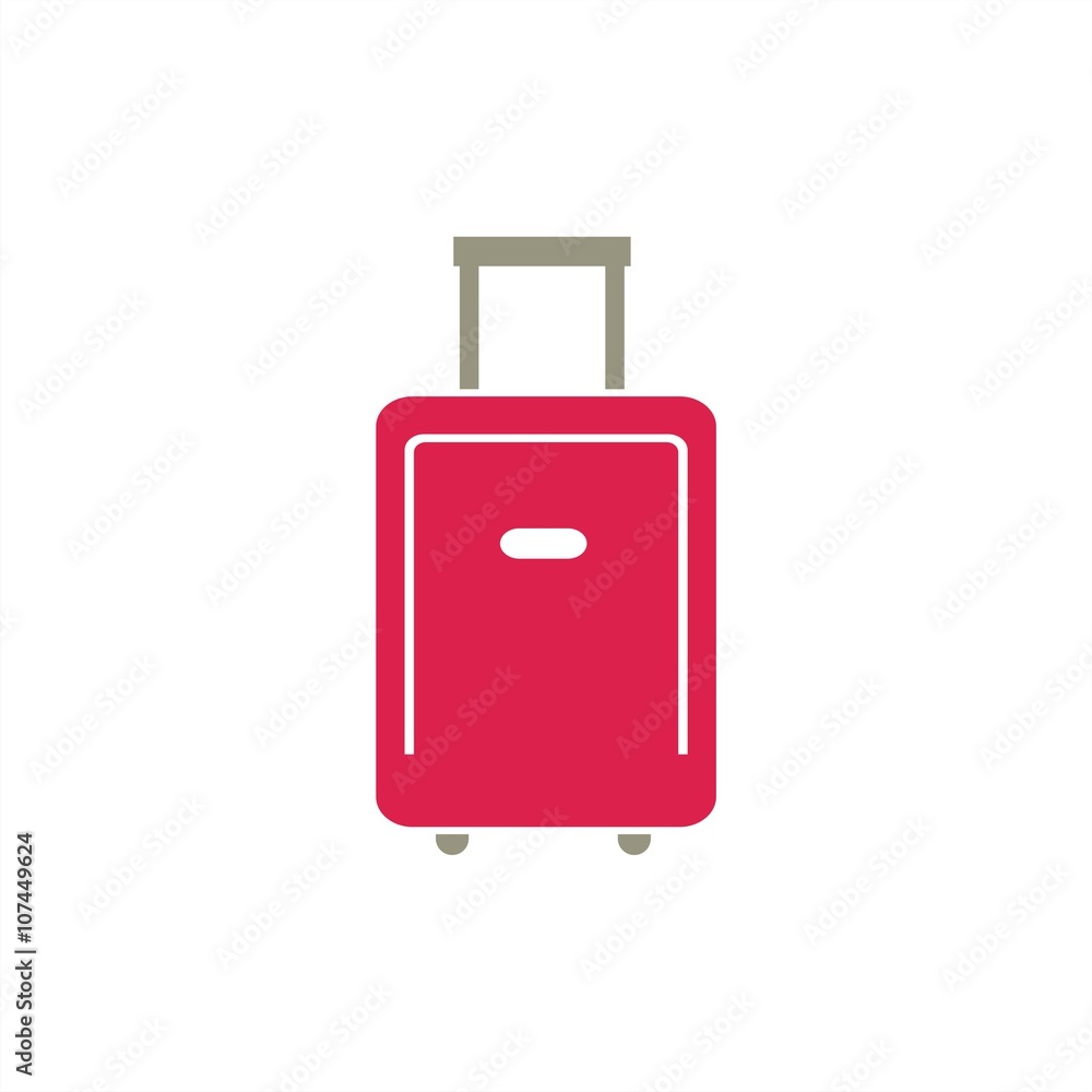 Icono maleta color sobre fondo blanco. Vector ilustración objeto viaje  vector de Stock | Adobe Stock