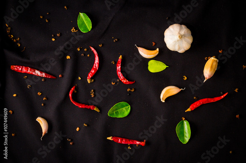 Spices on Black Linin
