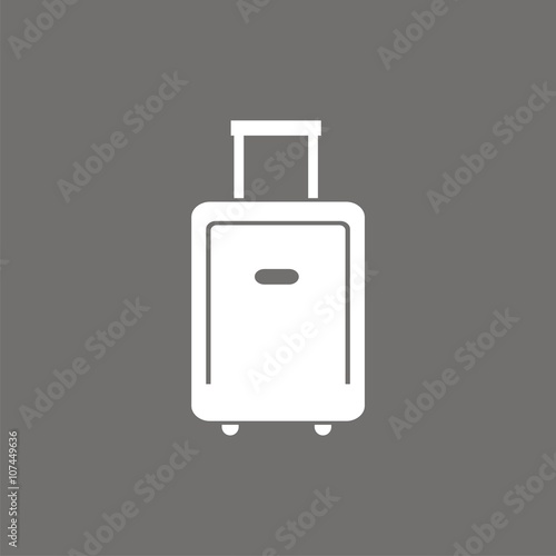 Icono de maleta sobre fondo oscuro. Accesorio para viaje. Ilustración vectorial