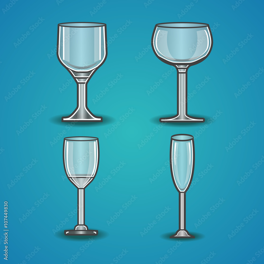 Vector set of stemware-3