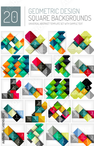Mega collection of square geometric backgrounds