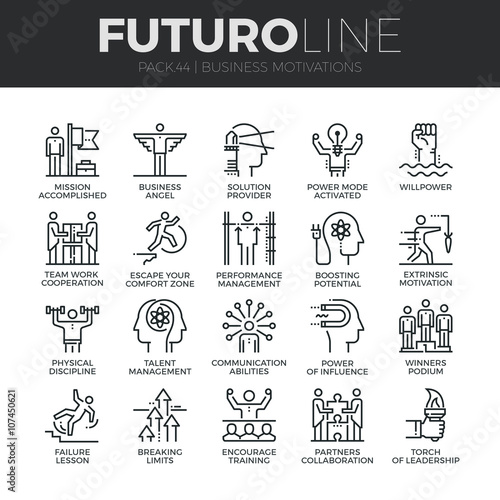 Business Discipline Futuro Line Icons Set
