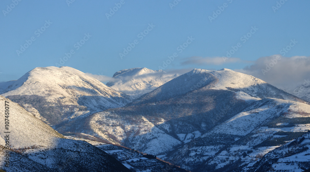 Ancares mountains covered with snow Ancares mountains covered with snow