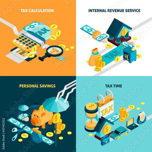 Tax Concept Icons Set 