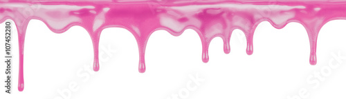 Flowing sweet pink glaze isolated