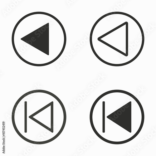 Backward vector icons.