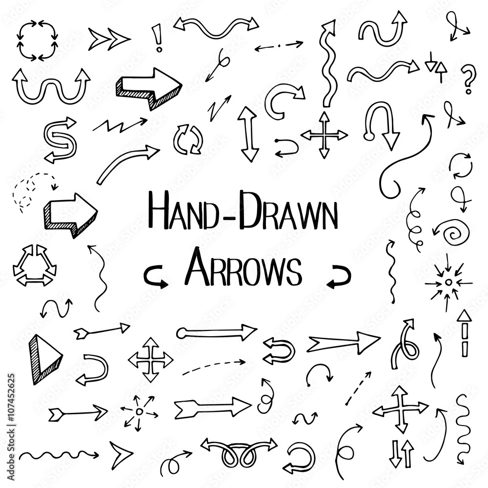 vector hand-drawn arrows set isolated vector hand-drawn arrows set isolated