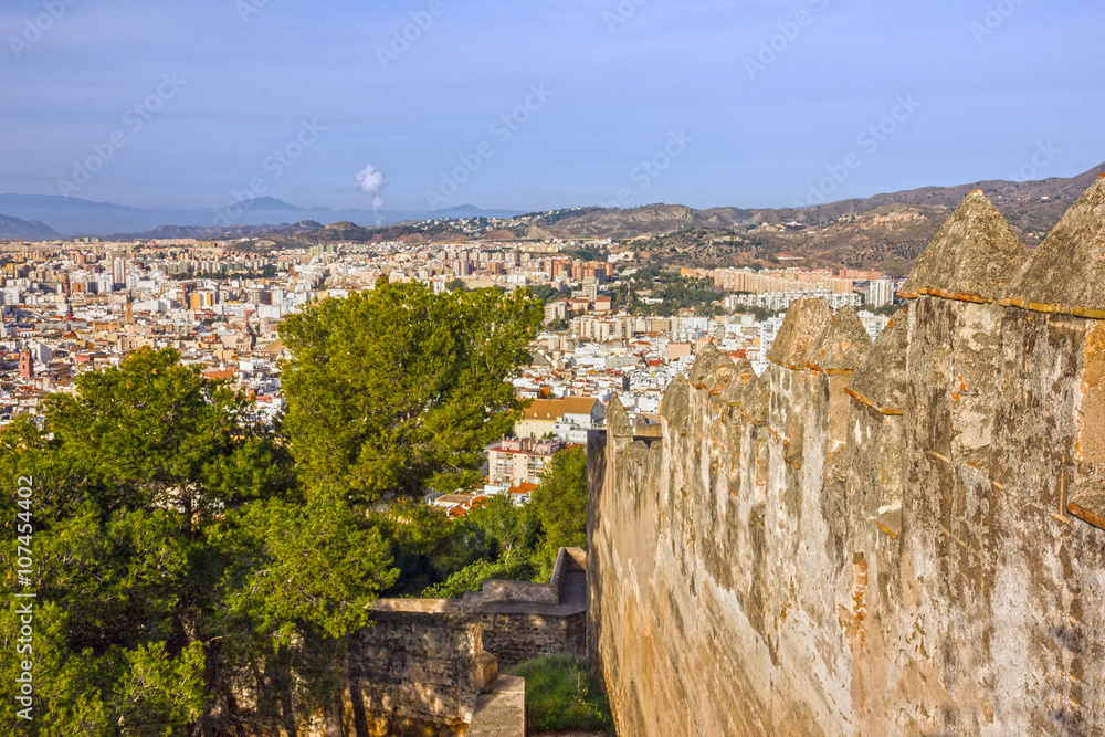 Malaga, Spain. Gibralfaro Castle, fortress