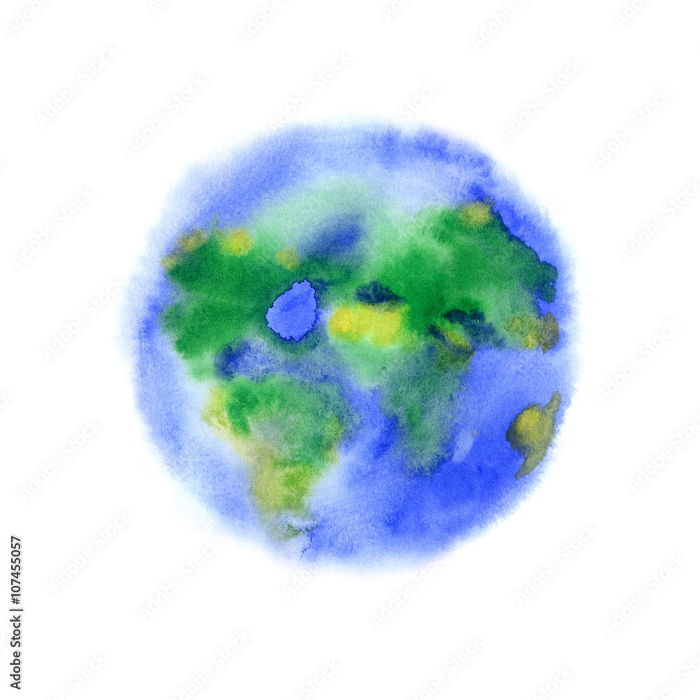 Watercolor splash planet Earth Watercolor splash planet Earth
