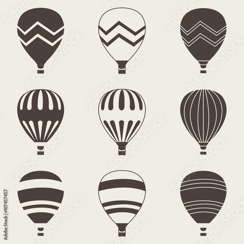 Colorful air balloon on white background