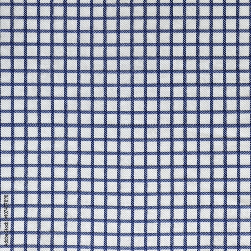 Blue and white gingham tablecloth pattern background texture