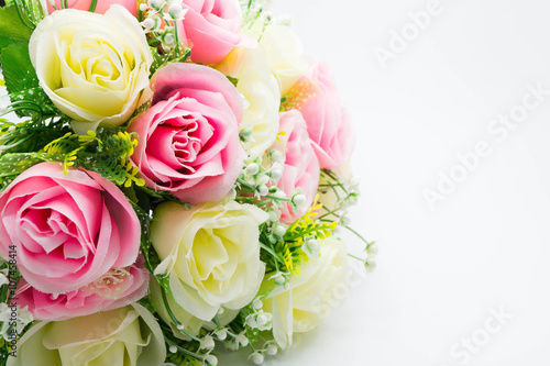 artificial flowers decorative isolated on the white background