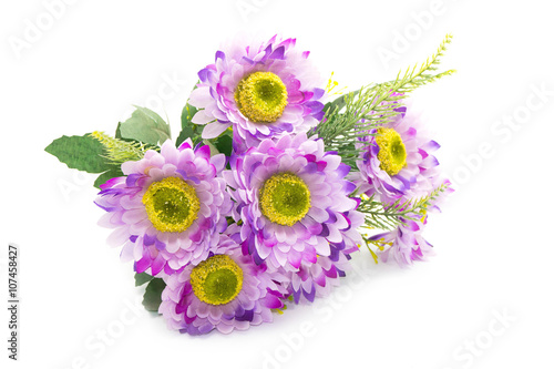 artificial flowers decorative isolated on the white background