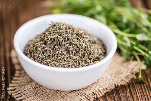 Dried Thyme (close-up shot)