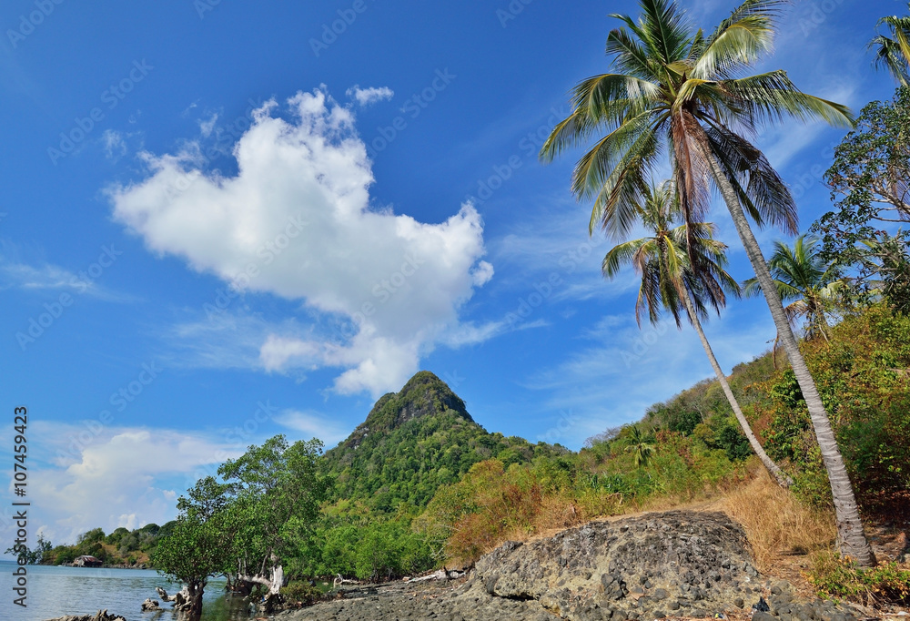 Fototapeta premium Scenic view in Bohey Dulang view point in Sabah Borneo, Malaysia.