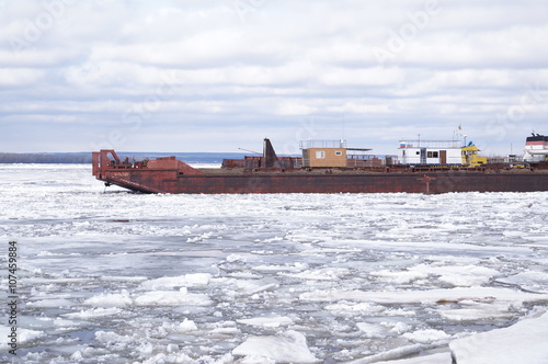 Принти на полотні Debacle, ice drift on the river