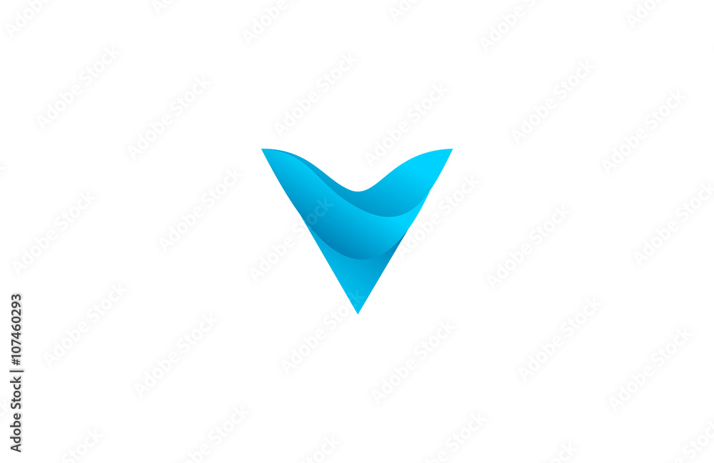 v 3d wave wings triangle logo v 3d wave wings triangle logo