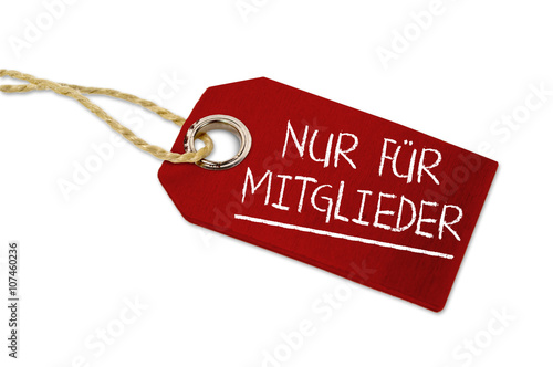 Anhänger, Label mit Nur für Mitglieder photo