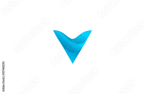 v 3d wave wings triangle logo