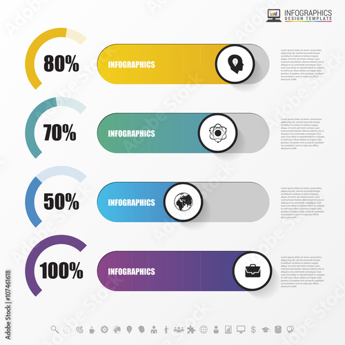 Chart template in modern style. For infographic and presentation