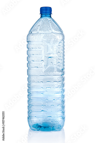 Empty plastic bottle on white background