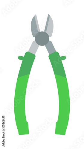 Gardening scissors hand work and steel equipment vector