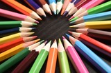 Chromatic palette of colored pencils
