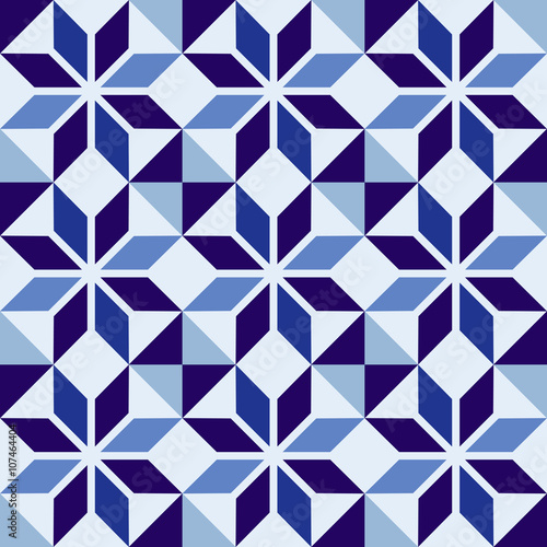 Traditional Portuguese blue mosaic tile pattern