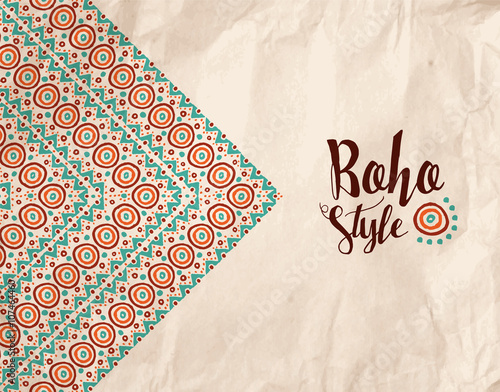 Boho style paper texture tribal handmade design