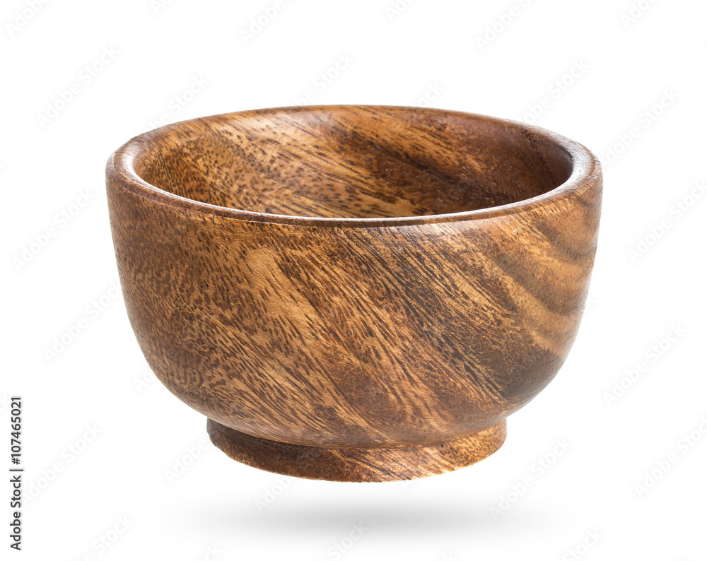 Wooden bowl on white background. Wooden bowl on white background.