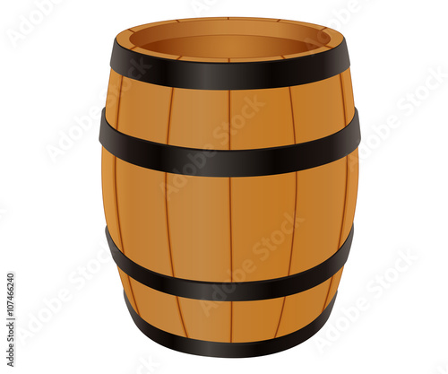 Empty wooden barrel