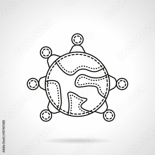 Obraz na płótnie Global ideas connection flat line vector icon w salonie