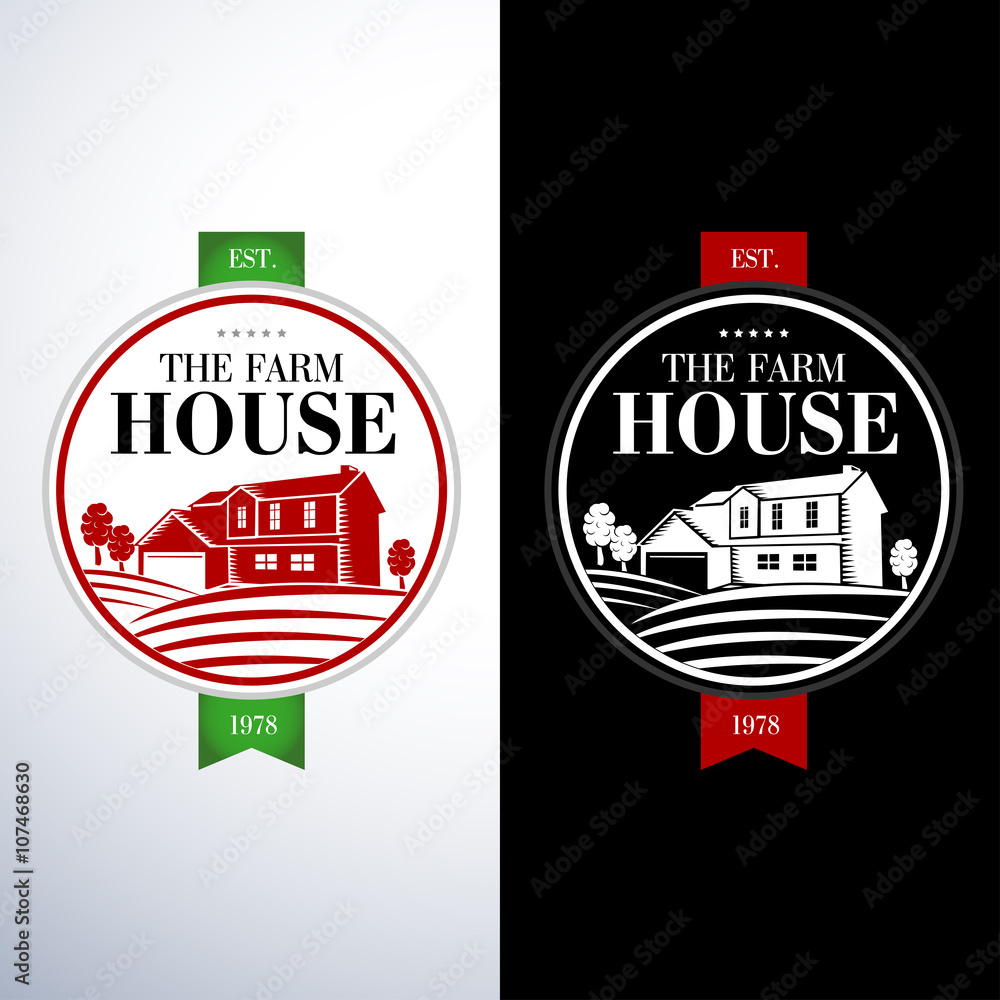 Retro, vintage Farm House concept logo templates. Template with farm ...