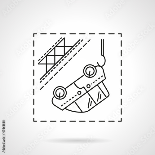 Car evacuation flat line vector icon
