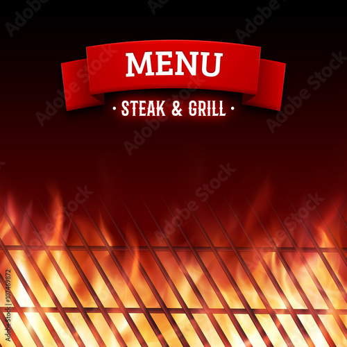 Steak and grill house menu. Vector background
