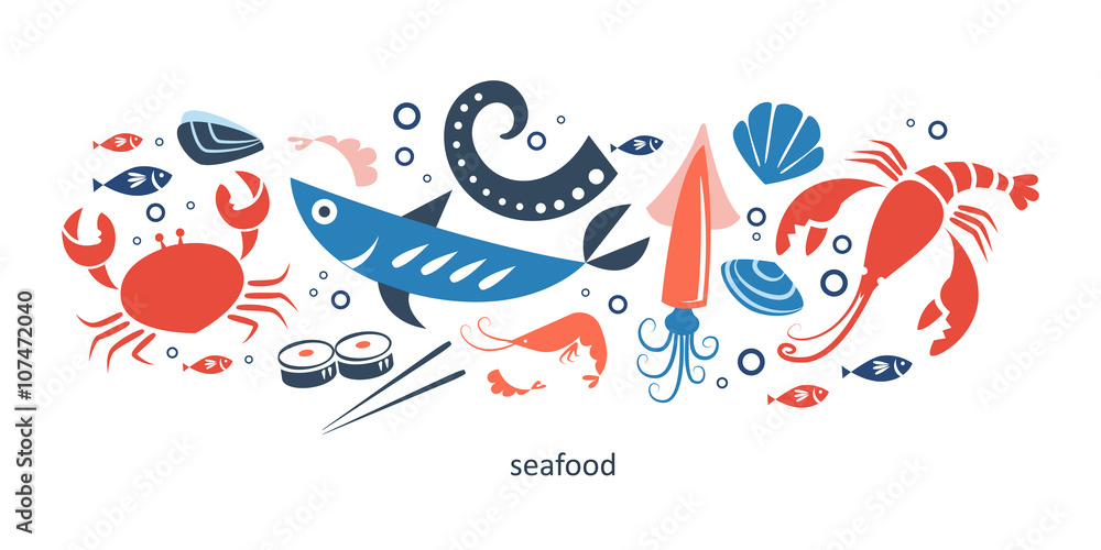 seafood objects collection