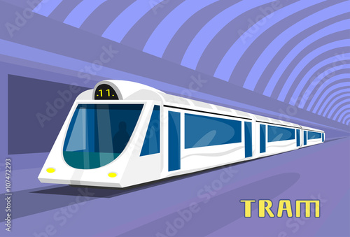 Subway Tram Modern City Public Transport Underground Rail Road