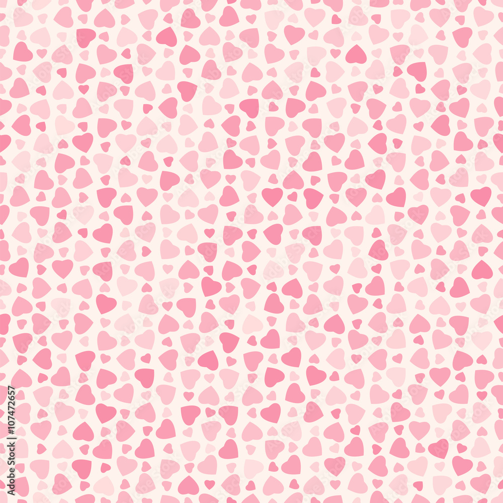 Seamless abstract pattern with red hearts