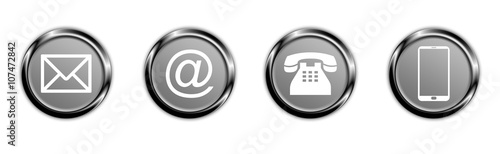 Contact icons set - mobile, phone, email, envelope