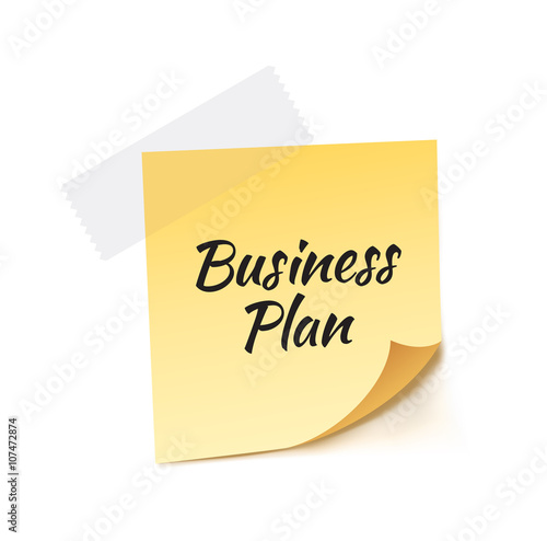 Business Plan Stick Note Vector Illustration