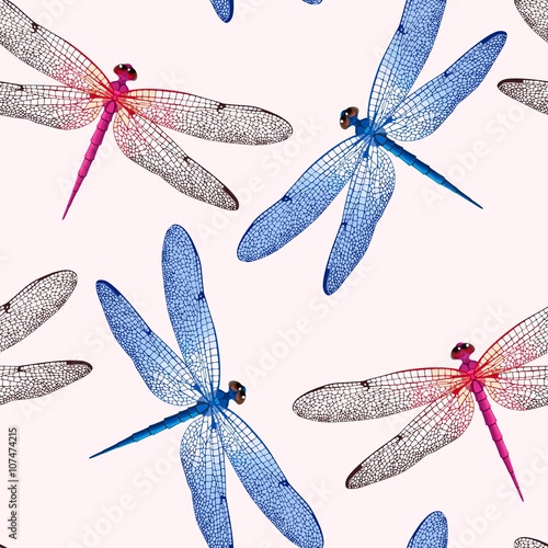 Dragonflies seamless background