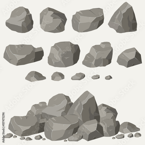 Fototapeta Rock stone set