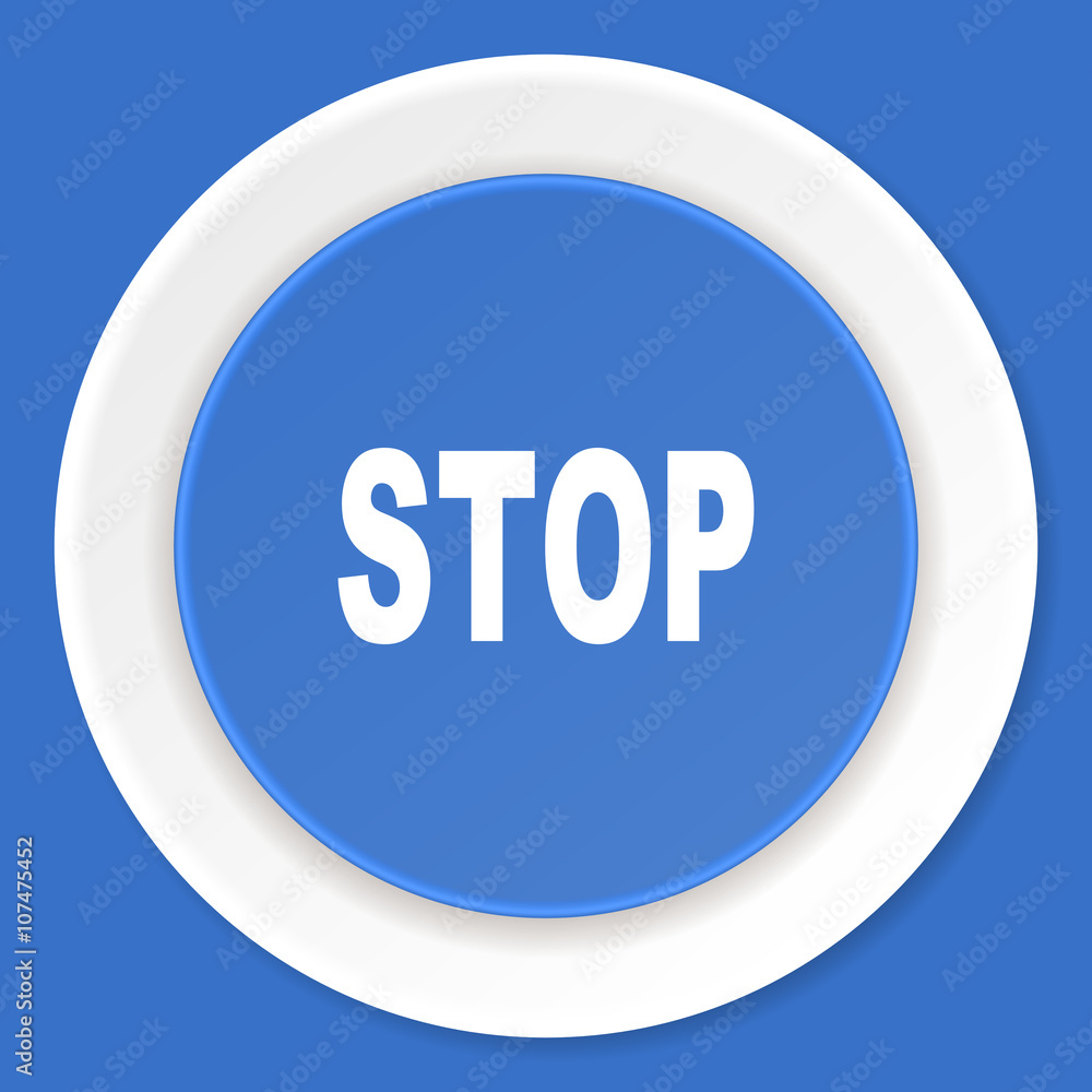 stop blue flat design modern web icon stop blue flat design modern web icon