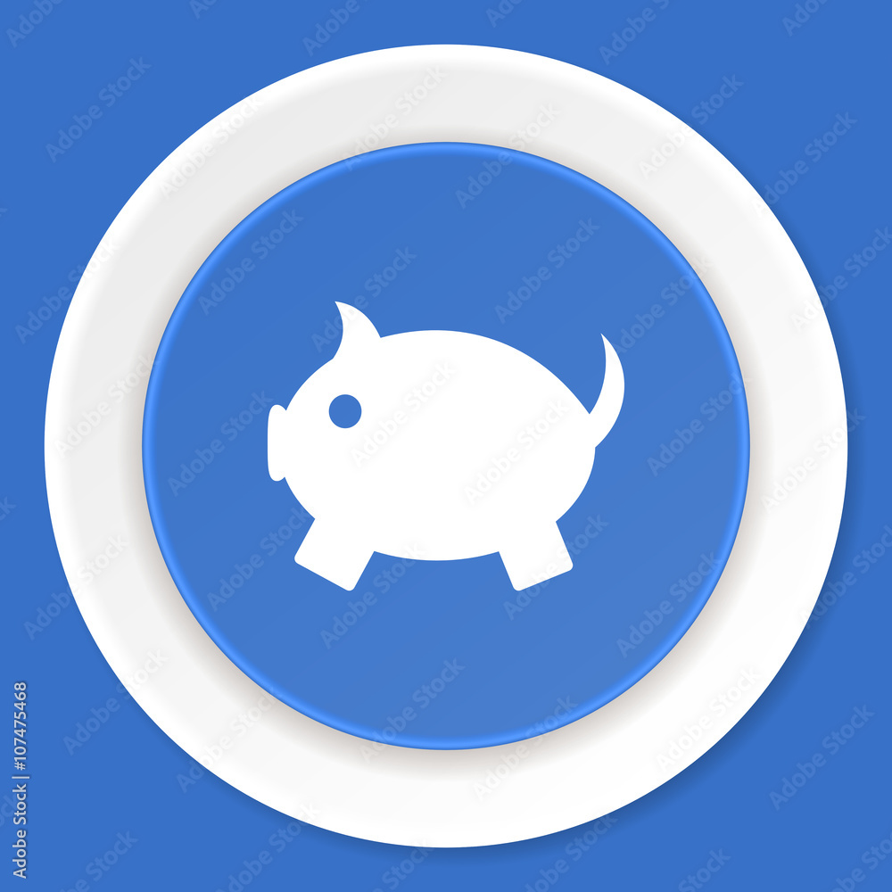 piggy bank blue flat design modern web icon piggy bank blue flat design modern web icon